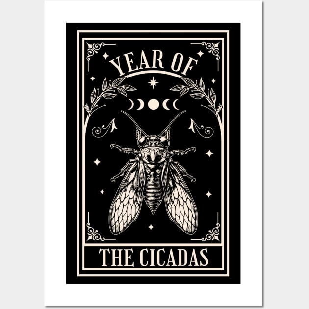 Year of the Cicadas 2024 - Tarot Card - Brood XIX Brood XIII Wall Art by OrangeMonkeyArt